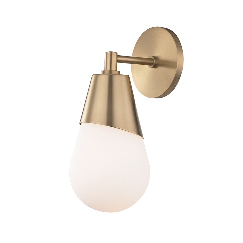 Mitzi H101101-AGB Cora One Light Wall Sconce, Aged Brass