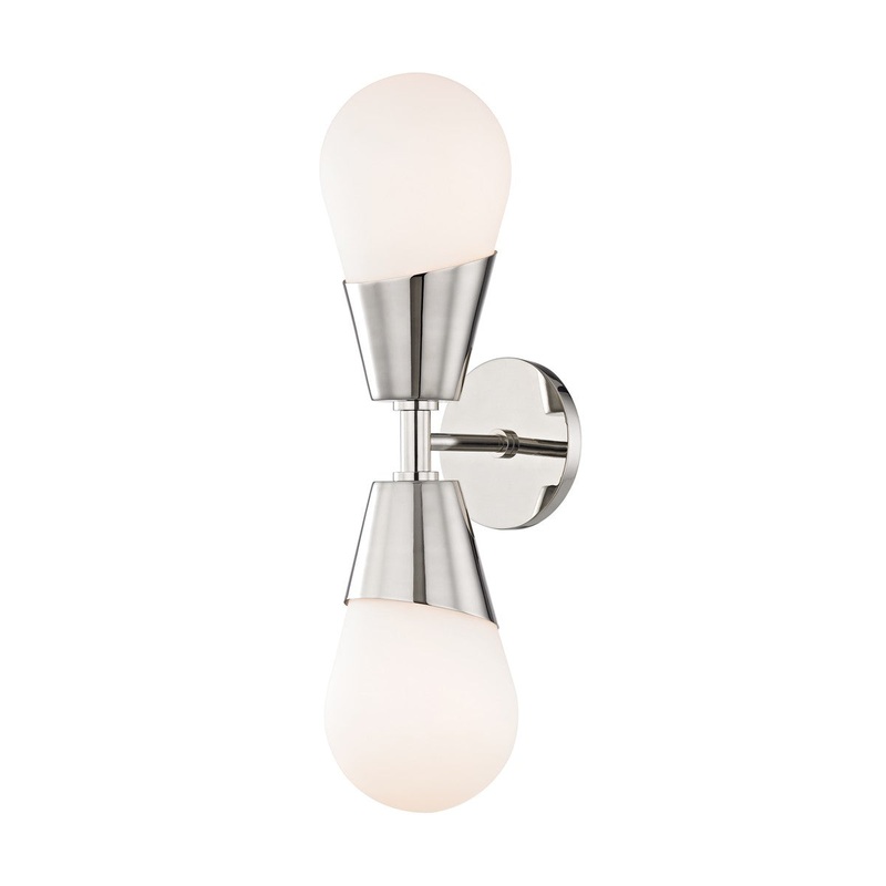 Mitzi H101102-PN Cora Two Light Wall Sconce, Polished Nickel