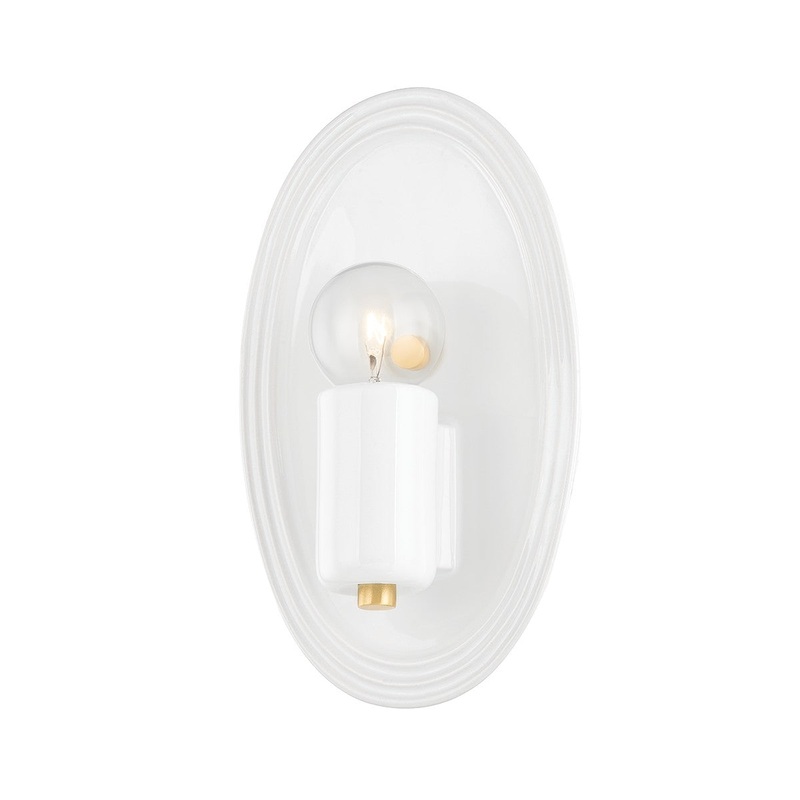Mitzi H559101-AGB/CGW Joyce One Light Wall Sconce, Aged Brass