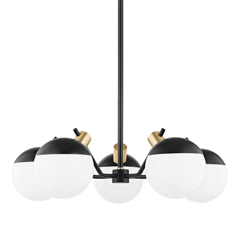 Mitzi H573805-AGB/SBK Miranda LED Chandelier, Aged Brass/Soft Black