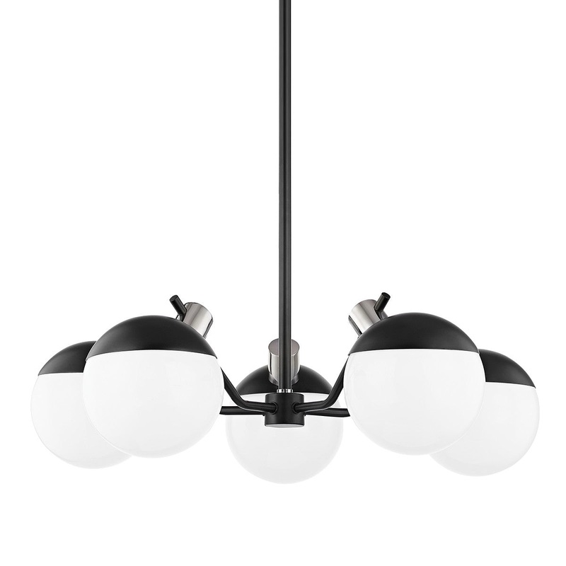 Mitzi H573805-PN/SBK Miranda LED Chandelier, Polished Nickel/Soft Black