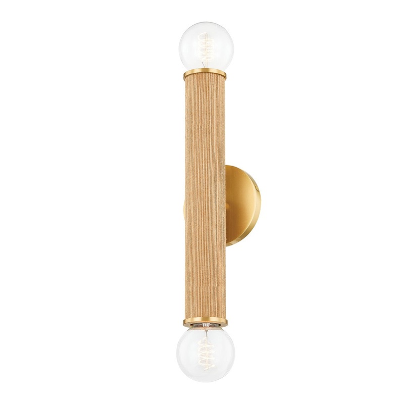 Mitzi H650102-AGB Amabella Two Light Wall Sconce, Aged Brass