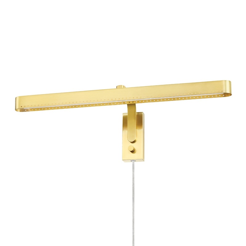 Mitzi HL563202-AGB Julissa LED Picture Light, Aged Brass