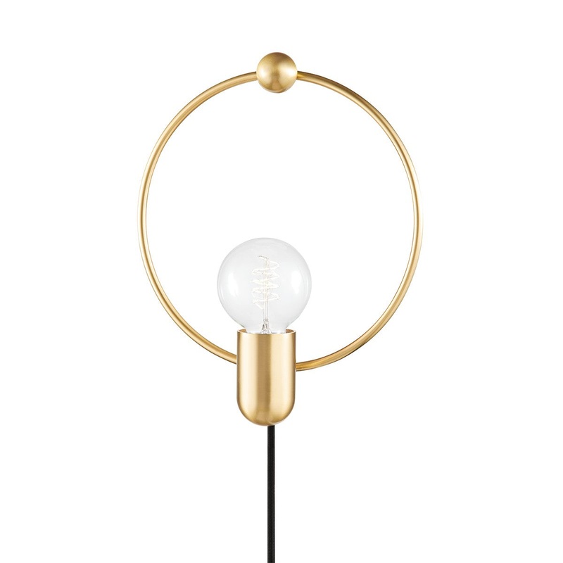 Mitzi HL638201-AGB Darcy One Light Wall Sconce, Aged Brass