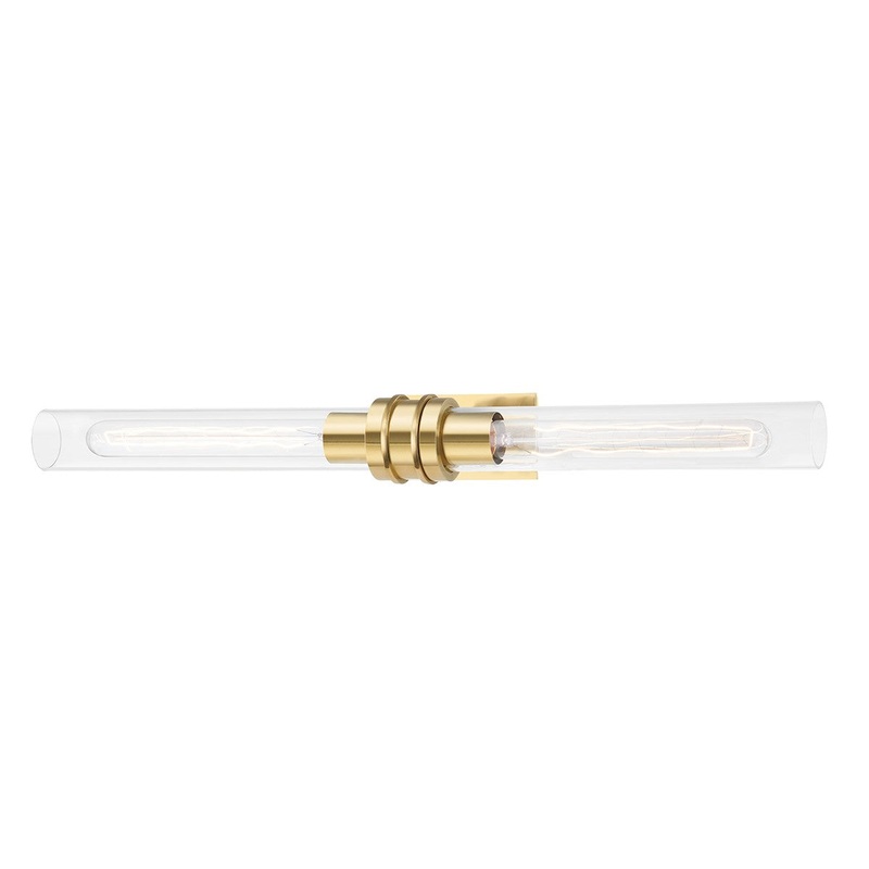 Hudson Valley 1042-AGB Oakfield Two Light Bath Bracket, Aged Brass