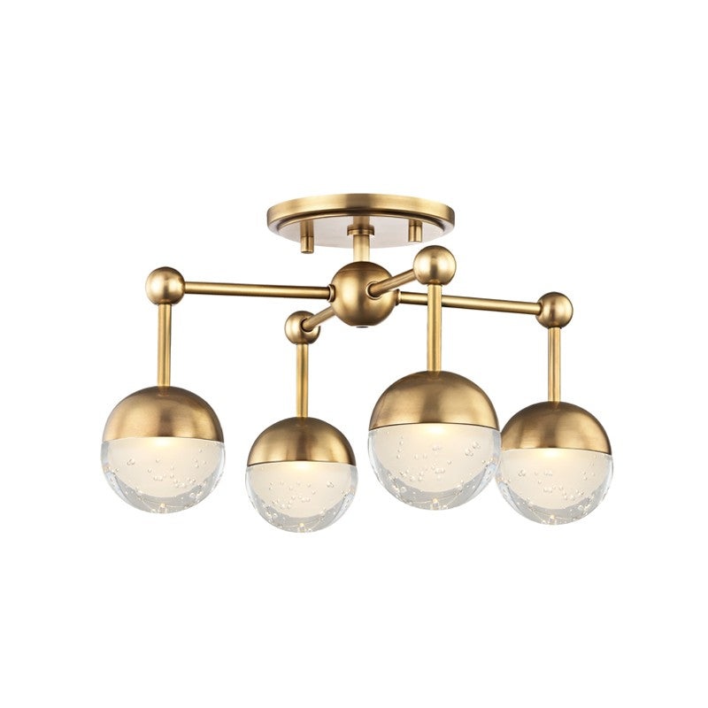 Hudson Valley 1223F-AGB Boca LED Flush Mount, Aged Brass