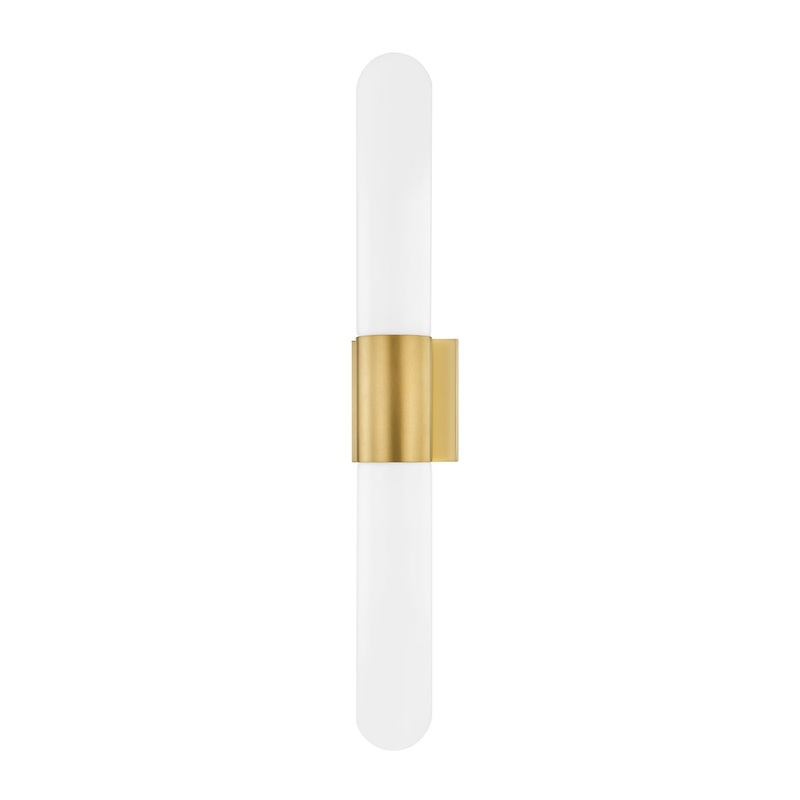 Hudson Valley 1702-AGB Carlin Two Light Wall Sconce, Aged Brass