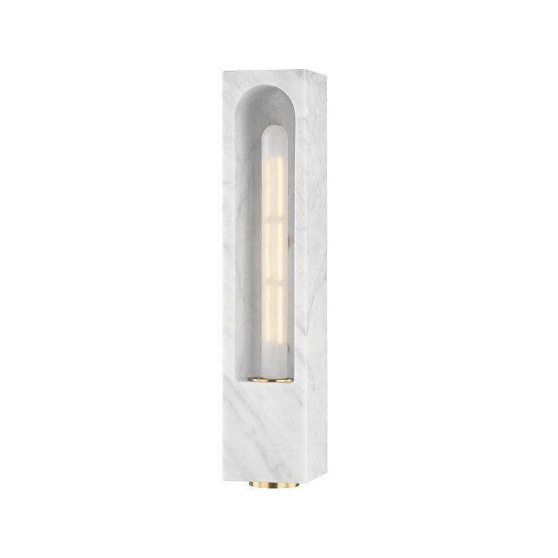 Hudson Valley 3091-WM Erwin One Light Wall Sconce, White Marble (Discontinued)