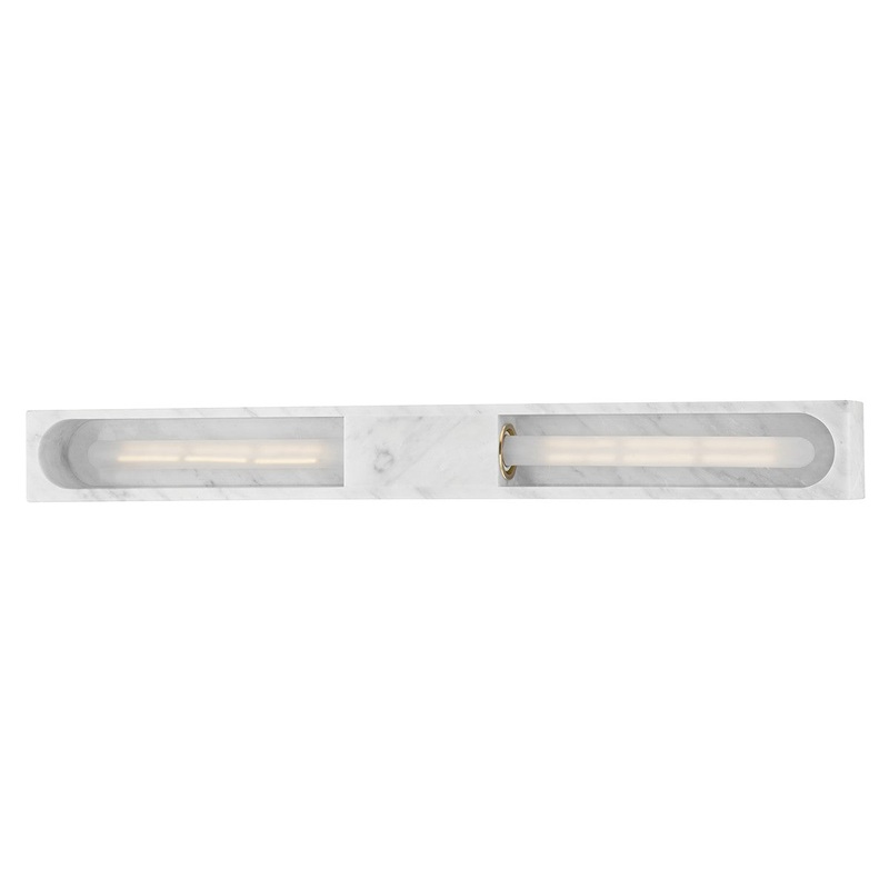 Hudson Valley 3092-WM Erwin Two Light Wall Sconce, White Marble (Discontinued)