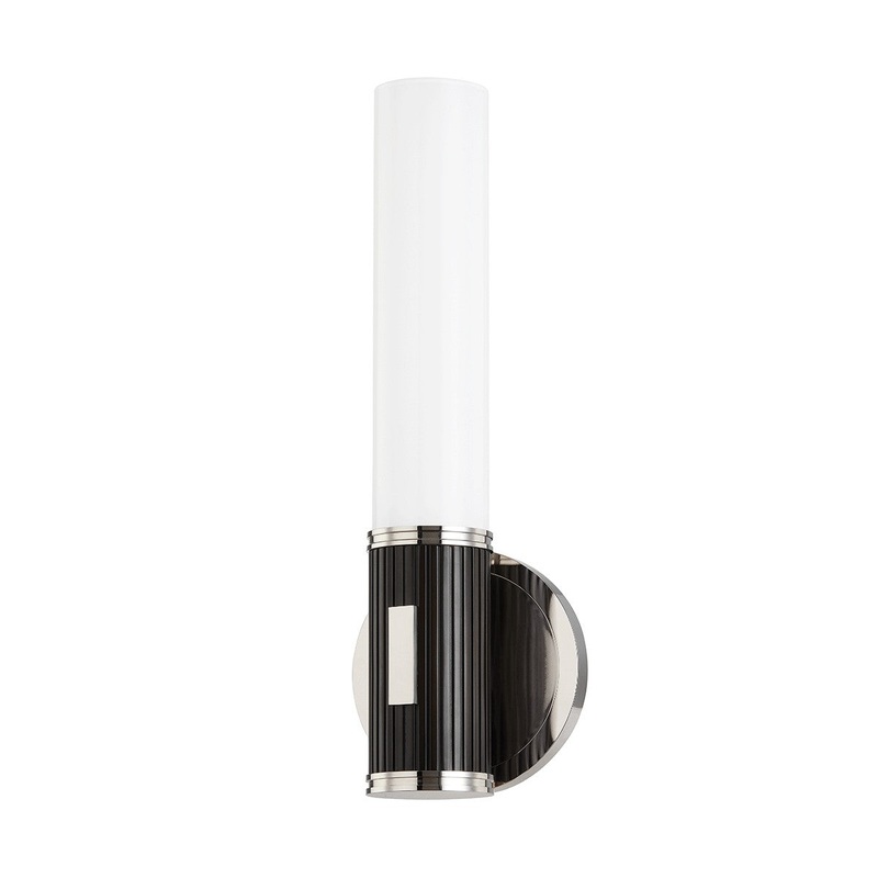 Hudson Valley 3614-PN/BBR Crewe One Light Wall Sconce, Polished Nickel