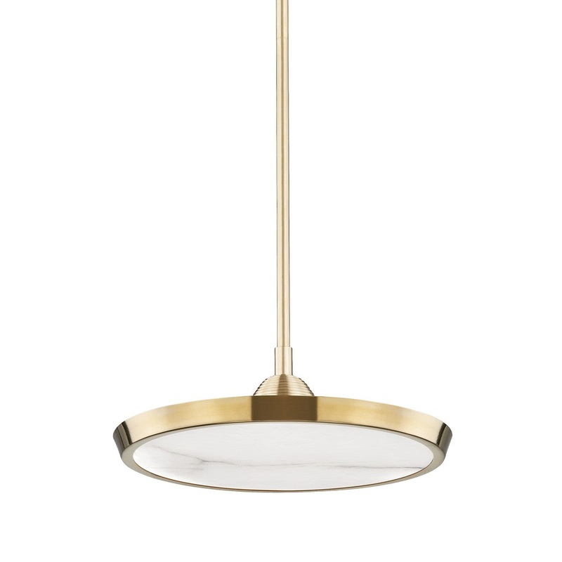 Hudson Valley 3616-AGB Draper LED Pendant, Aged Brass
