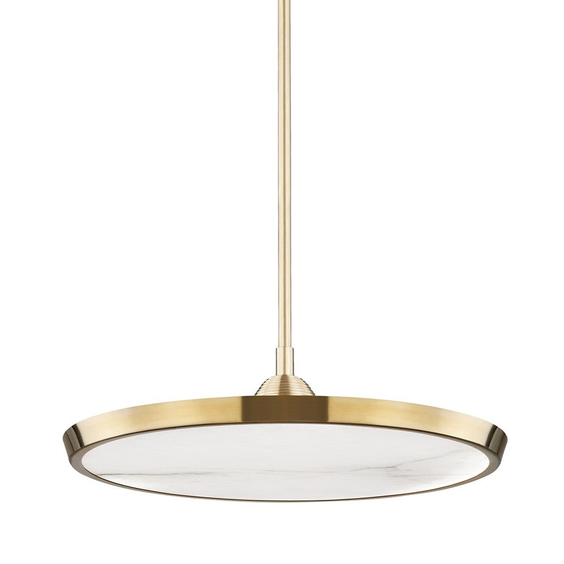 Hudson Valley 3621-AGB Draper LED Pendant, Aged Brass