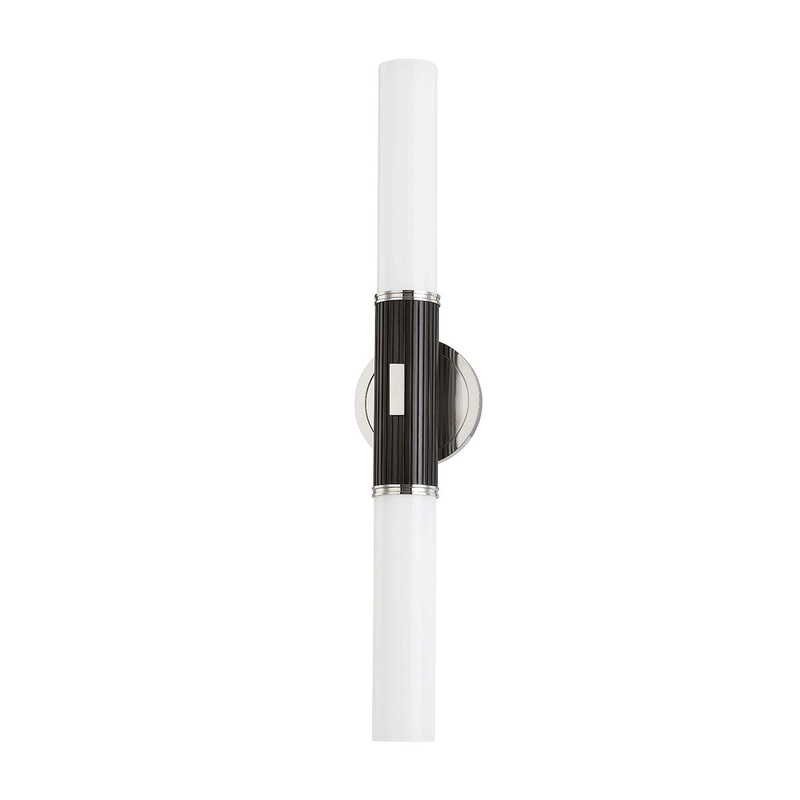 Hudson Valley 3626-PN/BBR Crewe Two Light Wall Sconce, Polished Nickel