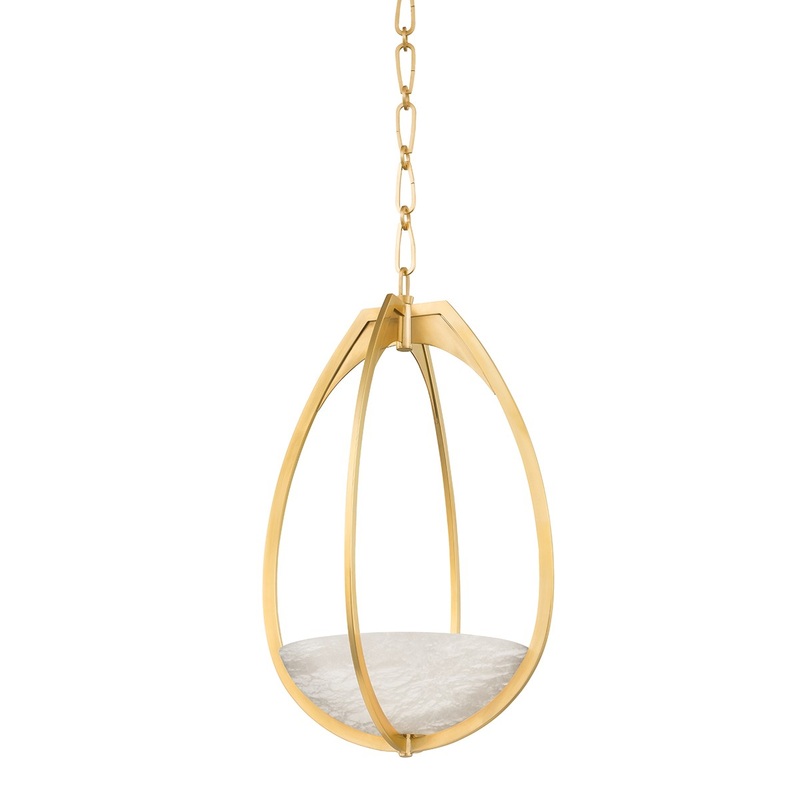 Hudson Valley 4313-AGB Lloyd LED Pendant, Aged Brass