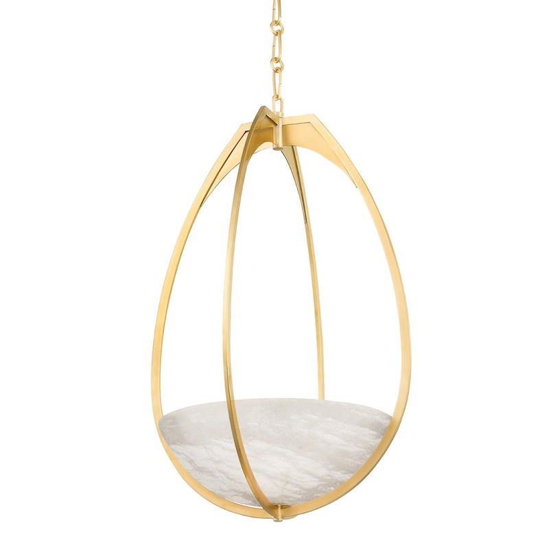 Hudson Valley 4319-AGB Lloyd LED Pendant, Aged Brass
