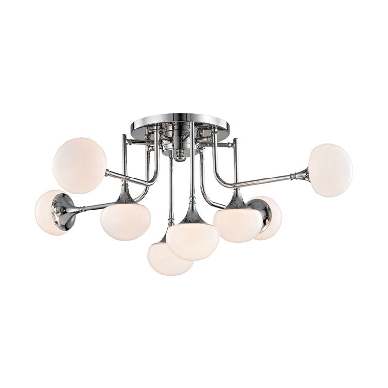 Hudson Valley 4708-PN Fleming LED Semi Flush Mount, Polished Nickel (Discontinued)
