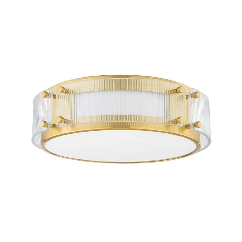 Hudson Valley 4714-AGB Clifford LED Flush Mount, Aged Brass