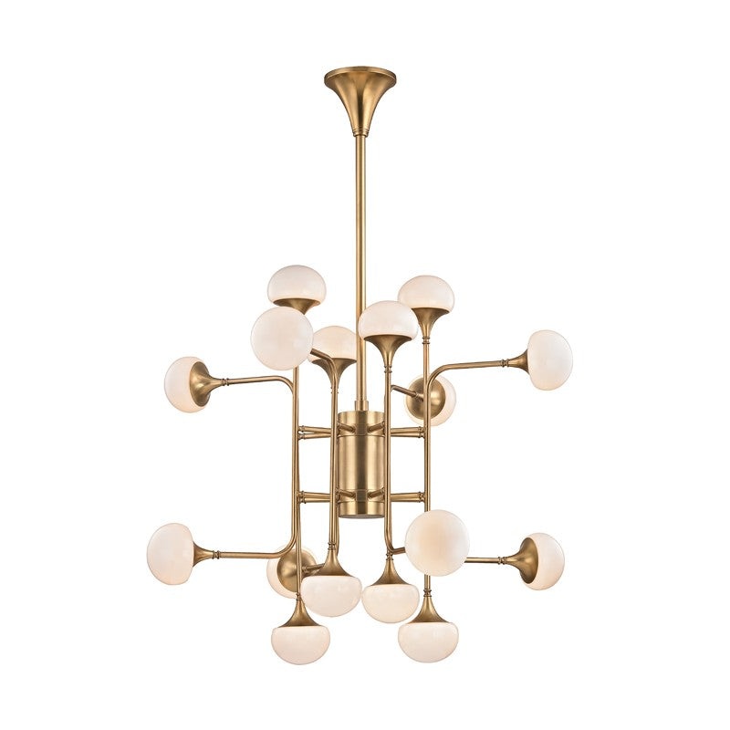 Hudson Valley 4716-AGB Fleming LED Chandelier, Aged Brass