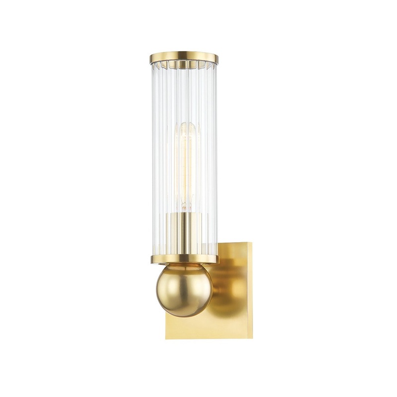 Hudson Valley 5271-AGB Malone One Light Wall Sconce, Aged Brass