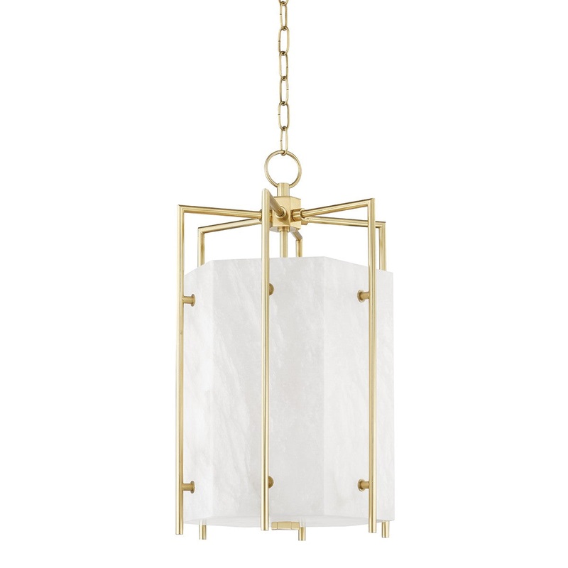 Hudson Valley 7014-AGB Flatbush LED Pendant, Aged Brass