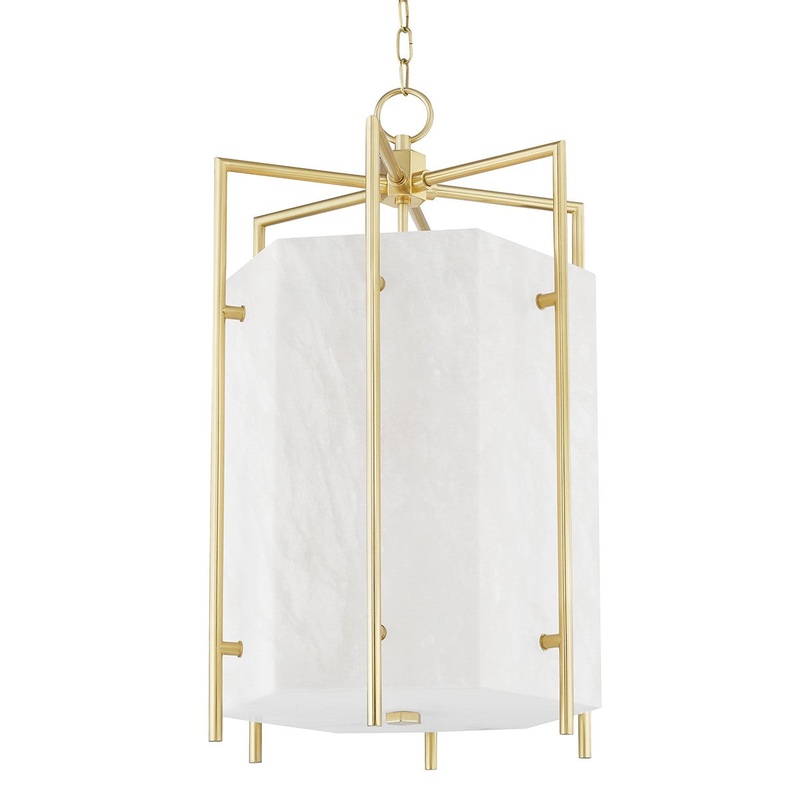 Hudson Valley 7019-AGB Flatbush LED Pendant, Aged Brass
