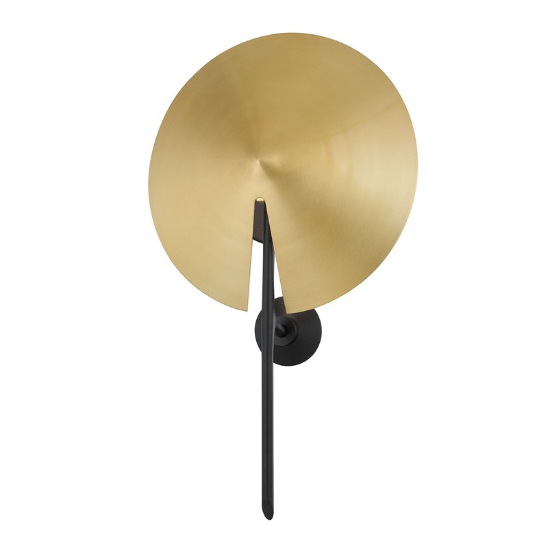 Hudson Valley 9701-AGB/BK Equilibrium One Light Wall Sconce, Aged Brass/Black