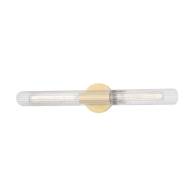Mitzi H177102L-AGB Cecily Two Light Wall Sconce, Aged Brass