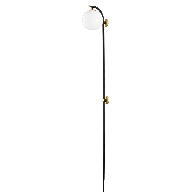 Mitzi HL589201-AGB/SBK Faye LED Wall Sconce, Aged Brass/Soft Black