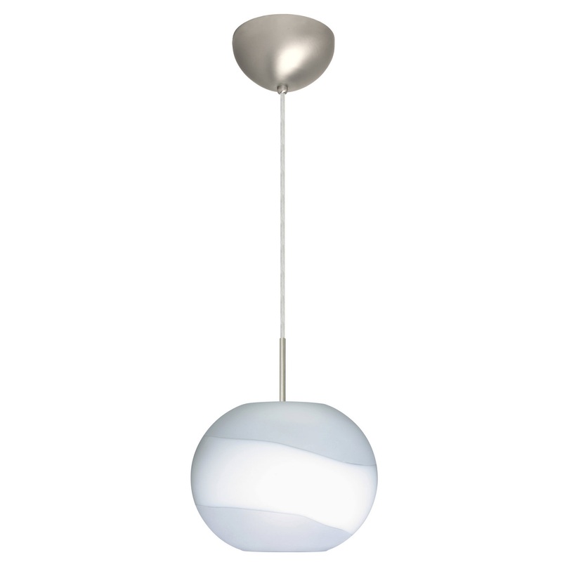 Besa 1JC-477699-LED-SN Luna One Light Pendant Satin Nickel