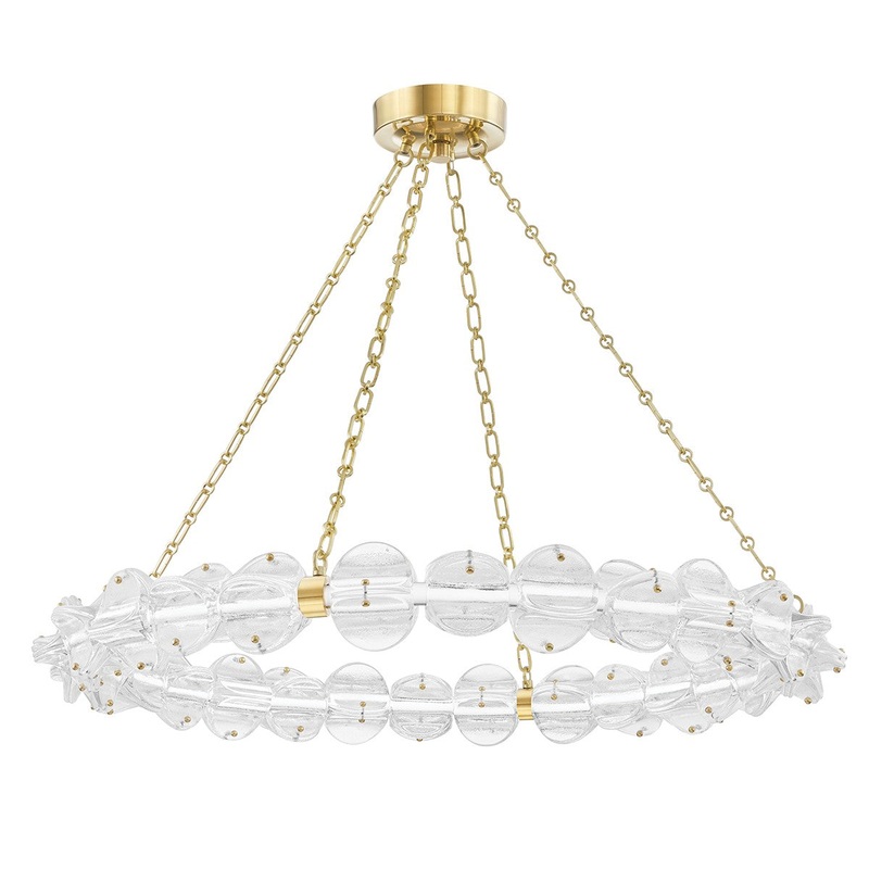 Hudson Valley 1938-AGB Lindley LED Chandelier, Aged Brass