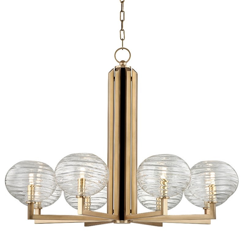 Hudson Valley 2418-AGB Breton LED Chandelier, Aged Brass (Discontinued)
