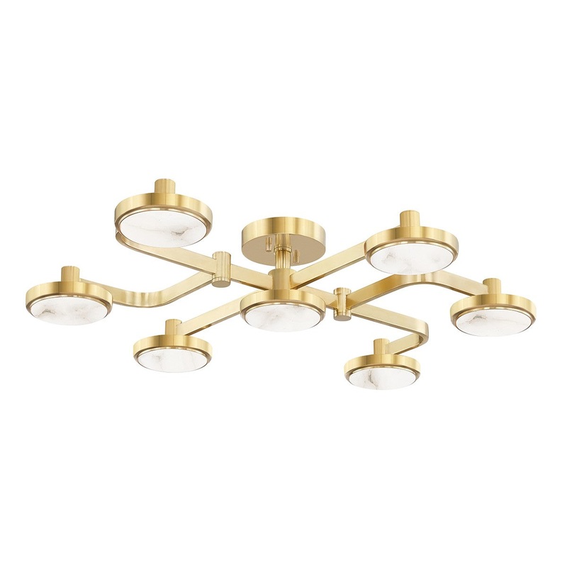 Hudson Valley 6332-AGB Meander LED Chandelier, Aged Brass