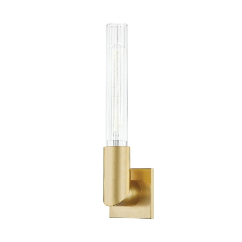 Hudson Valley 1201-AGB Asher One Light Wall Sconce, Aged Brass
