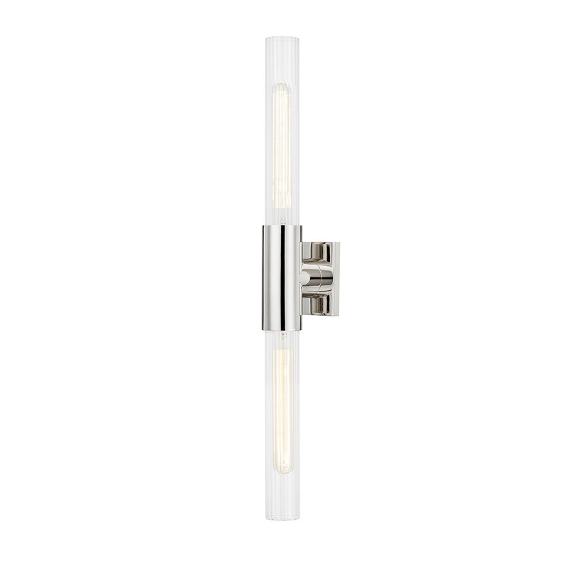 Hudson Valley 1202-PN Asher Two Light Wall Sconce, Polished Nickel