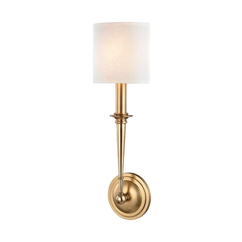 Hudson Valley 1231-AGB Lourdes One Light Wall Sconce, Aged Brass