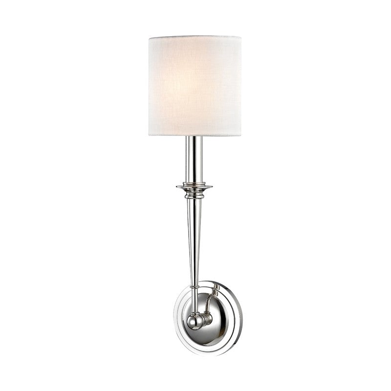 Hudson Valley 1231-PN Lourdes One Light Wall Sconce, Polished Nickel