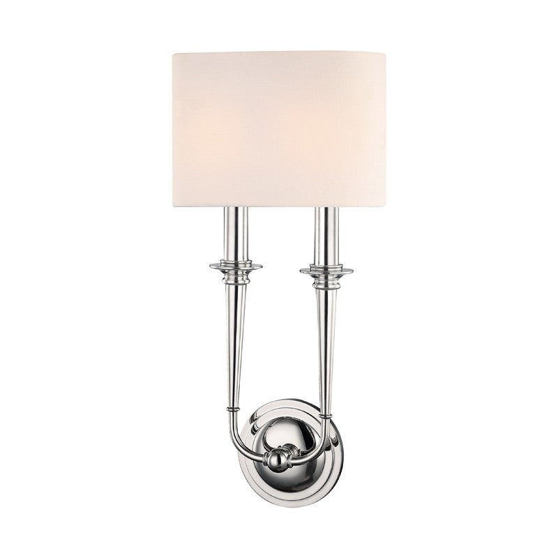 Hudson Valley 1232-PN Lourdes Two Light Wall Sconce, Polished Nickel