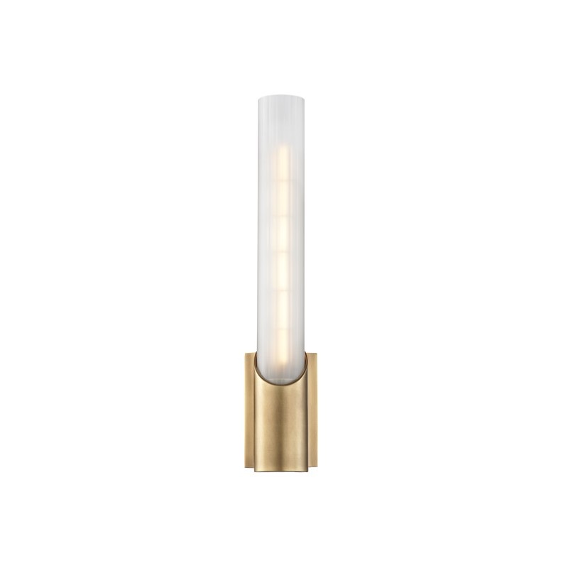 Hudson Valley 2141-AGB Pylon One Light Wall Sconce, Aged Brass