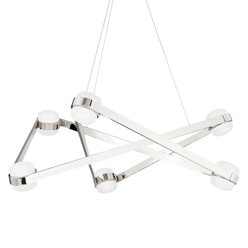 Hudson Valley 2738-PN Orbit LED Chandelier, Polished Nickel