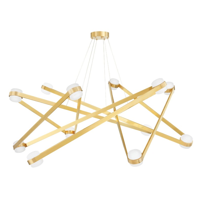 Hudson Valley 2756-AGB Orbit LED Chandelier, Aged Brass