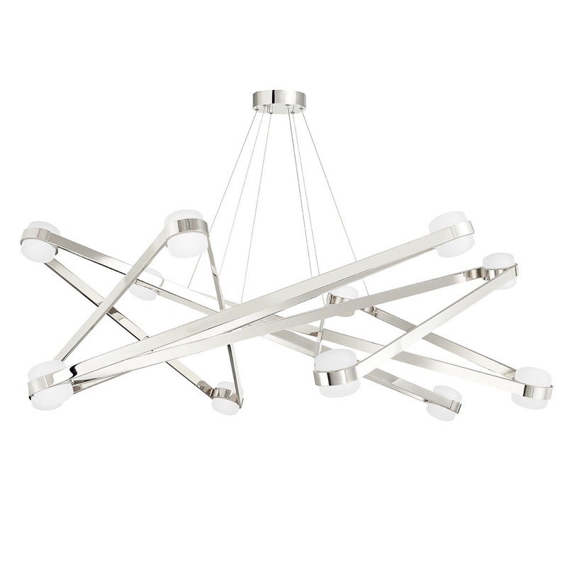 Hudson Valley 2756-PN Orbit LED Chandelier, Polished Nickel