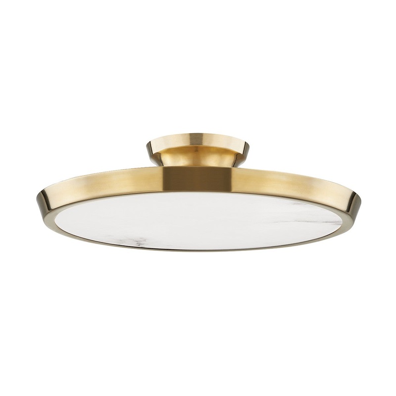 Hudson Valley 3600-AGB Draper LED Flush Mount, Aged Brass