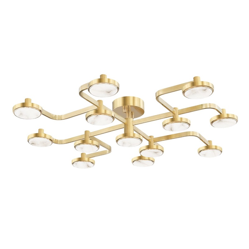 Hudson Valley 6343-AGB Meander LED Chandelier, Aged Brass