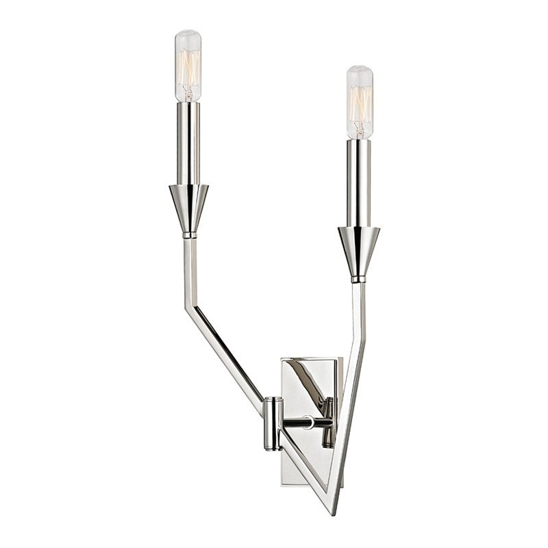 Hudson Valley 8502L-PN Archie Two Light Wall Sconce, Polished Nickel (Discontinued)