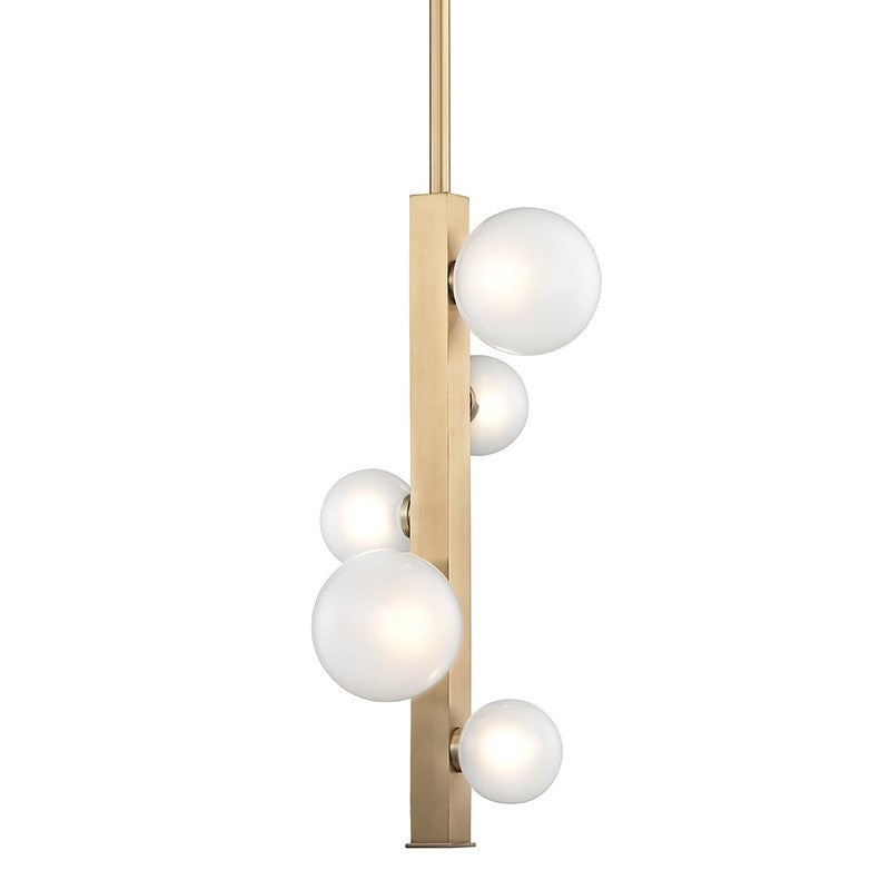 Hudson Valley 8705-AGB Mini Hinsdale LED Pendant, Aged Brass (Discontinued)