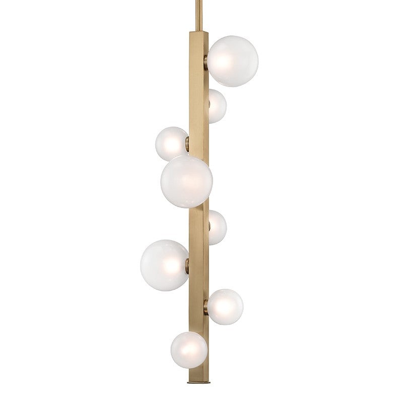 Hudson Valley 8708-AGB Mini Hinsdale LED Pendant, Aged Brass (Discontinued)