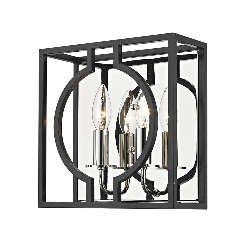 Hudson Valley 9200-AIPN Octavio Two Light Wall Sconce, Aged Iron/Polished Nickel Combo (Discontinued)