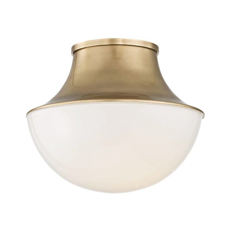 Hudson Valley 9411-AGB Lettie One Light Flush Mount, Aged Brass