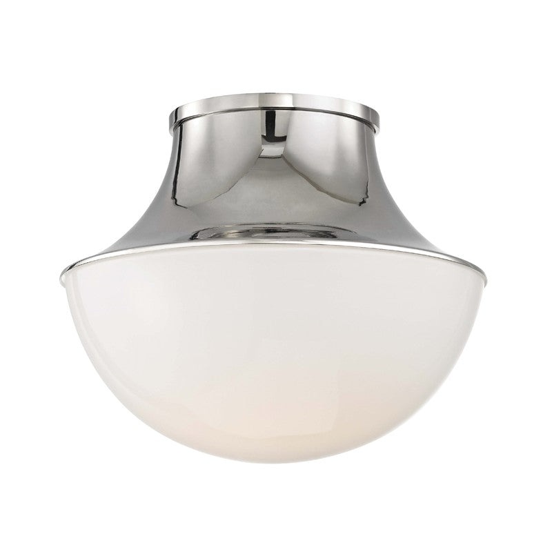 Hudson Valley 9411-PN Lettie One Light Flush Mount, Polished Nickel