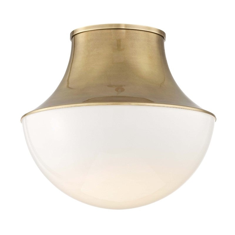 Hudson Valley 9415-AGB Lettie One Light Flush Mount, Aged Brass